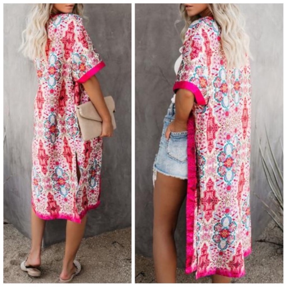 Pink silky Kimono Sz S - Picture 2 of 3